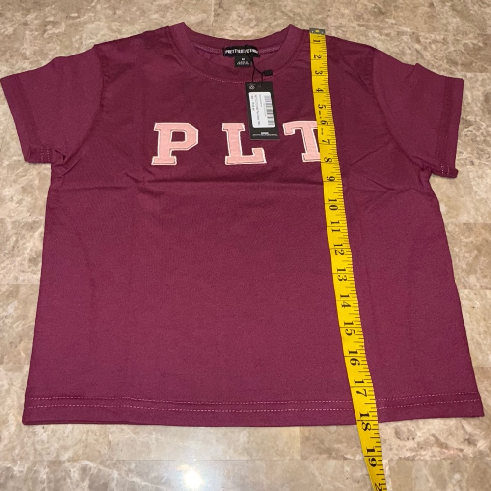 Pretty Little Thing Plum medium M Cotton Fitted Crop T Shirt Women’s - Picture 5 of 8